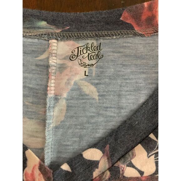 Ladies Blue Flowered Midi Dress Large Comfort - Picture 5 of 7